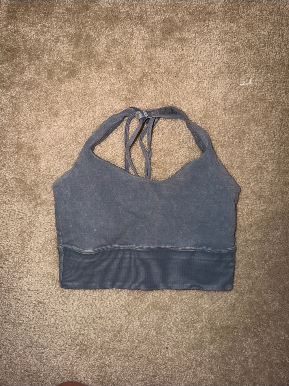 lululemon athletica Strappy Seamless Sports Bra in Dusty Blue-Gray